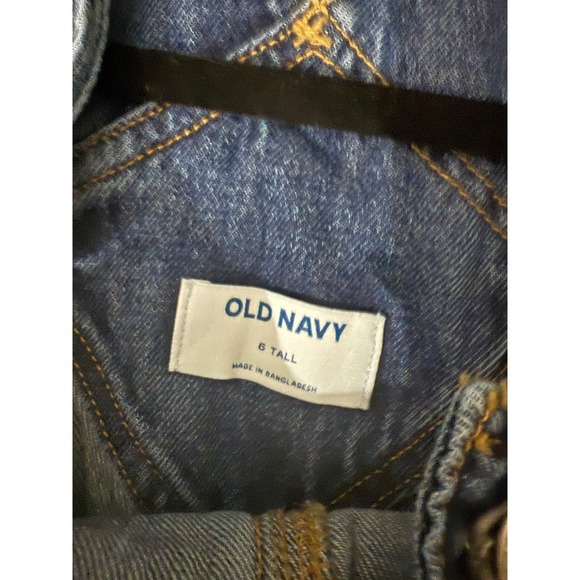 Old Navy Denim Overalls Adjustable Straps Pockets Dark Wash Women's 6 Tall - Picture 6 of 6